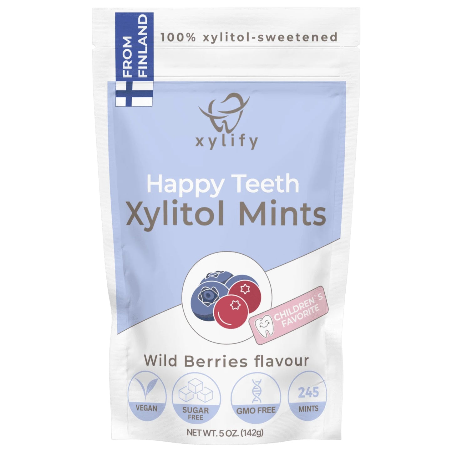 XYLIFY HAPPY TEETH ksilitolio pastilės