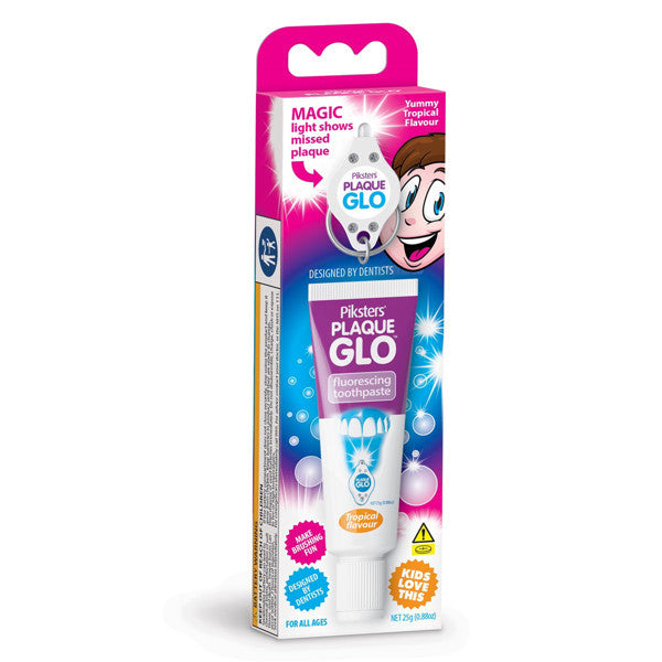 PIKSTERS PLAQUE GLO plaque staining toothpaste (with light)