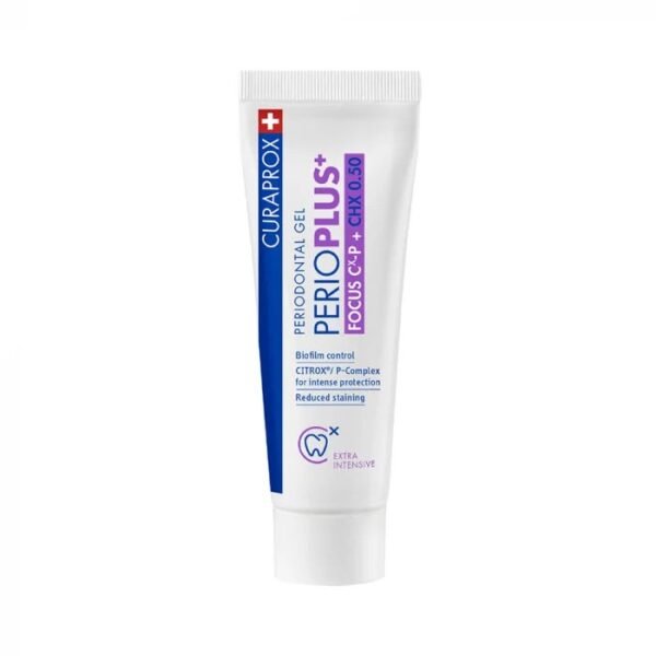 CURAPROX antibakterinis burnos ertmės gelis su 0,5 % chlorheksidino PERIO PLUS+ FOCUS