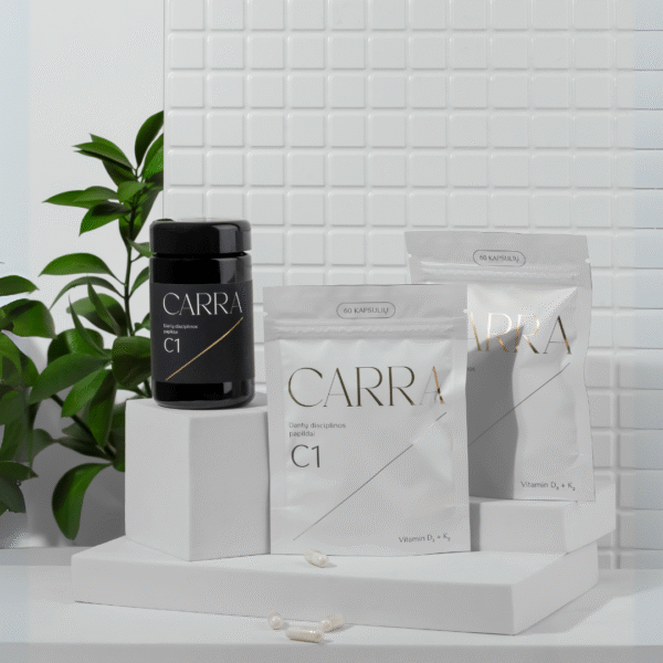 Šešių mėnesių CARRA C1 kursas (vit D3 + K2) - Image 2