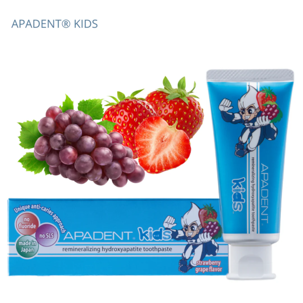 APADENT KIDS, 3+ be SLS/ braškių/vynuogių skonio 60g - Image 3