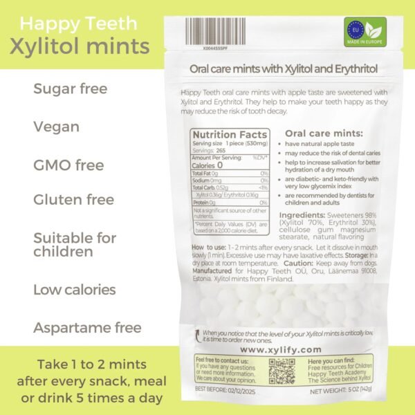 XYLIFY HAPPY TEETH ksilitolio pastilės - Image 6
