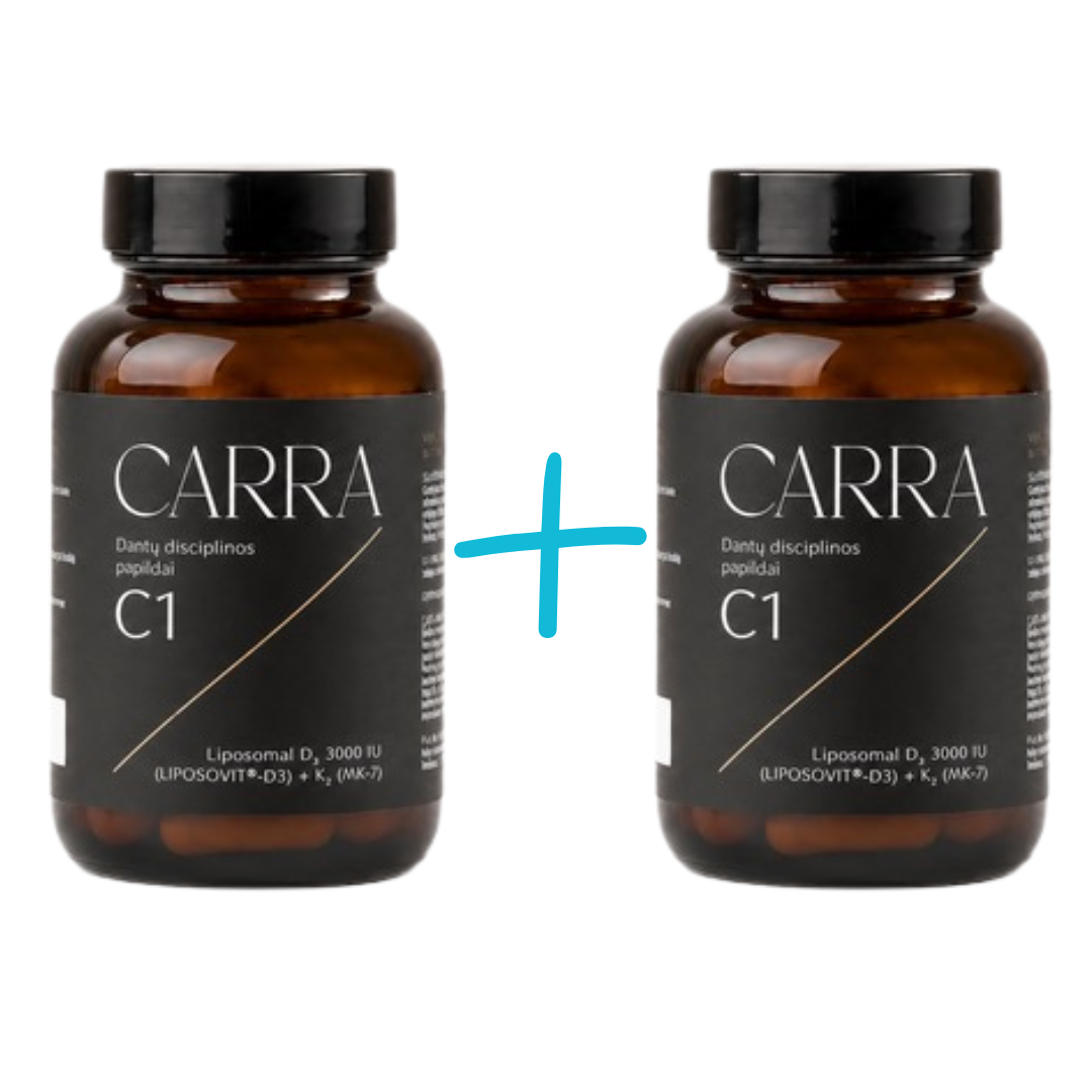 Keturių mėnesių CARRA C1 kursas (vit. D3 +K2) ( MK7)