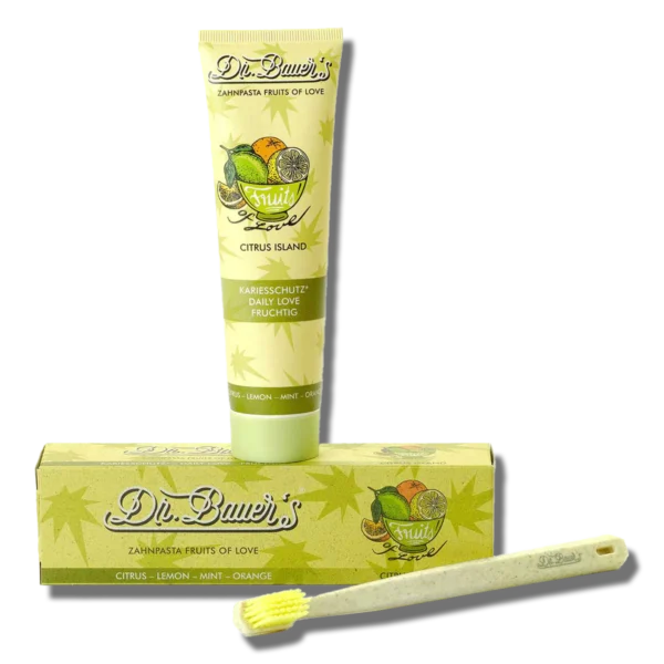 Dr. Bauer's Fruits of Love Citrusinių vaisių skonio dantų pasta - Image 3